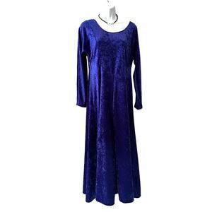 Vintage 90s All That Jazz crushed velvet purple maxi dress witchy whimsy goth